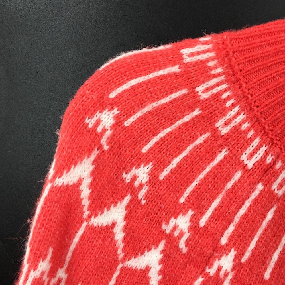 Talbots coral Mock Neck fair isle Pattered Wool blend cozy knit comfy Sweater M - Picture 4 of 11